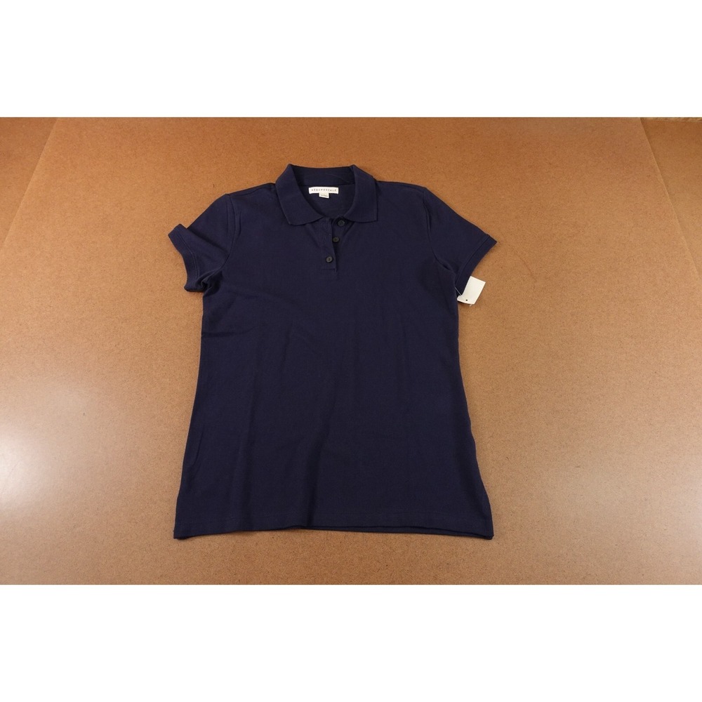 Aeropostale Womens Size Large Navy Short Sleeve Uniform Pique Polo Shirt NWT